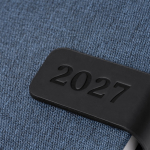 Agenda A5 en RPET avec fermeture magnétique couleur bleu gris vue détaillée 2