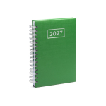 Agenda A5 à anneaux avec couverture en cuir synthétique couleur vert première vue d'usage