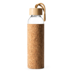 Gourde en verre avec une housse en liège naturel 500ml couleur naturel deuxième vue