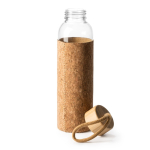 Gourde en verre avec une housse en liège naturel 500ml couleur naturel vue détaillée 3