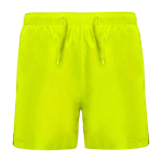Short de bain avec poches latérales 100 g/m² Roly Direct Aqua couleur jaune fluorescent deuxième vue