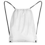 Sac à cordon en polyester 210D avec œillets métalliques couleur blanc deuxième vue
