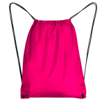 Sac à cordon en polyester 210D avec œillets métalliques couleur rose deuxième vue
