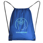 Sac à cordon en polyester 210D avec œillets métalliques couleur bleu roi vue détaillée 1