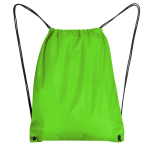 Sac à cordon en polyester 210D avec œillets métalliques couleur vert clair deuxième vue