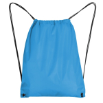 Sac à cordon en polyester 210D avec œillets métalliques couleur bleu pastel deuxième vue