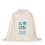 Sac à dos à ficelle en coton naturel avec cordons ajustables vue principale
