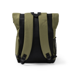 Sac à dos en polyester 900D avec rabat et sangles de fermeture couleur vert militaire vue détaillée 1