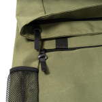 Sac à dos en polyester 900D avec rabat et sangles de fermeture couleur vert militaire vue détaillée 3