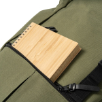 Sac à dos en polyester 900D avec rabat et sangles de fermeture couleur vert militaire vue détaillée 4