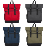 Sac à dos en polyester 900D avec rabat et sangles de fermeture couleur vert militaire vue détaillée 5