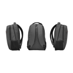 Sac à dos en polyester chiné avec compartiment pour ordinateur couleur noir mat vue détaillée 2