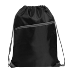 Sac cordon multifonction avec une poche zippée à l’avant couleur noir deuxième vue