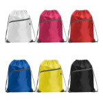 Sac cordon multifonction avec une poche zippée à l’avant couleur rouge vue détaillée 2