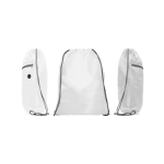 Sac cordon multifonction avec une poche zippée à l’avant couleur blanc vue détaillée 1