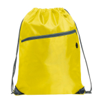 Sac cordon multifonction avec une poche zippée à l’avant couleur jaune deuxième vue