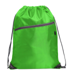 Sac cordon multifonction avec une poche zippée à l’avant couleur vert deuxième vue