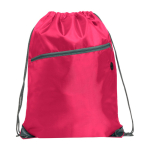 Sac cordon multifonction avec une poche zippée à l’avant couleur rose deuxième vue