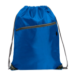 Sac cordon multifonction avec une poche zippée à l’avant couleur bleu roi deuxième vue