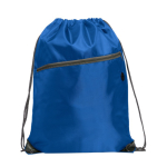 Sac cordon multifonction avec une poche zippée à l’avant couleur bleu roi première vue d'usage