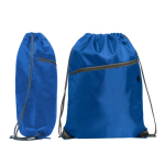 Sac cordon multifonction avec une poche zippée à l’avant couleur bleu roi vue détaillée 1