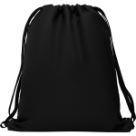 Sac à dos à cordelettes de style sportif en polyester 150 g/m² couleur noir deuxième vue