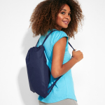 Sac à dos à cordelettes de style sportif en polyester 150 g/m² couleur bleu marine vue détaillée 5