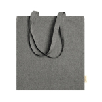 Tote bag avec logo en coton recyclé pas cher 8kg 120 g/m2 Eco Recycle couleur noir deuxième vue