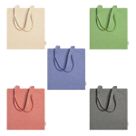 Tote bag avec logo en coton recyclé pas cher 8kg 120 g/m2 Eco Recycle couleur rouge vue détaillée 1