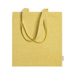 Tote bag avec logo en coton recyclé pas cher 8kg 120 g/m2 Eco Recycle couleur jaune deuxième vue