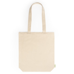 Tote bag en coton bio avec soufflet et longues anses 70 cm 280 g/m² couleur naturel deuxième vue