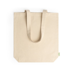 Tote bag en coton bio avec soufflet et longues anses 70 cm 280 g/m² couleur naturel première vue d'usage