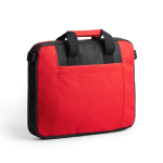 Sacoche pour ordinateur portable matelassée en polyester couleur rouge première vue d'usage