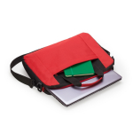 Sacoche pour ordinateur portable matelassée en polyester couleur rouge vue détaillée 1