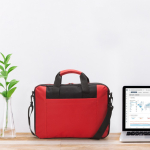 Sacoche pour ordinateur portable matelassée en polyester couleur rouge vue détaillée 2