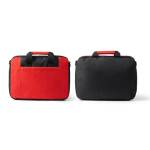 Sacoche pour ordinateur portable matelassée en polyester couleur rouge vue détaillée 4
