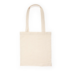 Tote bag fabriqué en coton avec poignées longues 105 g/m² couleur naturel première vue d'usage