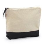 Trousse en coton bicolore avec fermeture éclair assortie 280 g/m² couleur noir première vue d'usage