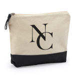 Trousse en coton bicolore avec fermeture éclair assortie 280 g/m² couleur noir vue détaillée 1