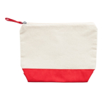 Trousse en coton bicolore avec fermeture éclair assortie 280 g/m² couleur rouge deuxième vue