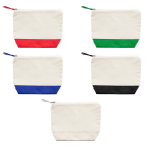 Trousse en coton bicolore avec fermeture éclair assortie 280 g/m² couleur rouge vue détaillée 2