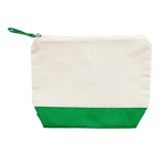 Trousse en coton bicolore avec fermeture éclair assortie 280 g/m² couleur vert deuxième vue