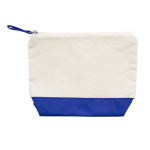 Trousse en coton bicolore avec fermeture éclair assortie 280 g/m² couleur bleu roi deuxième vue