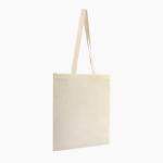Sac en coton naturel avec de longues poignées 140 g/m² couleur naturel première vue d'usage