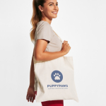 Sac en coton naturel avec de longues poignées 140 g/m² couleur naturel vue détaillée 1