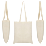 Sac en coton naturel avec de longues poignées 140 g/m² vue détaillée 3