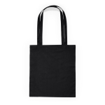 Tote bag en coton avec de longues poignées dans plusieurs couleurs couleur noir deuxième vue