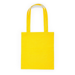 Tote bag en coton avec de longues poignées dans plusieurs couleurs couleur jaune deuxième vue