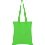 Tote bag en coton avec de longues poignées dans plusieurs couleurs couleur vert clair deuxième vue