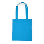Tote bag en coton avec de longues poignées dans plusieurs couleurs couleur bleu ciel deuxième vue